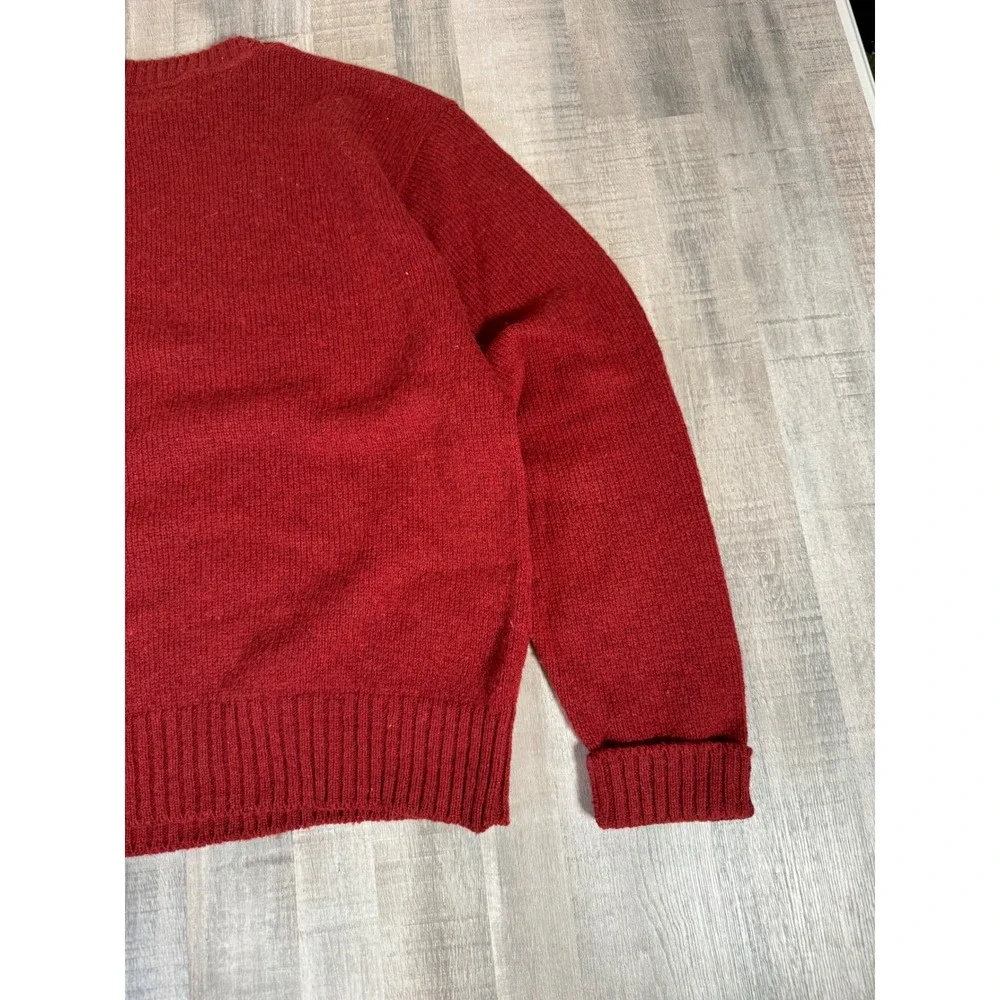 Vintage Jantzen Wool Sweater Red Raglan Knit Made in USA Size Large 60s Raglan